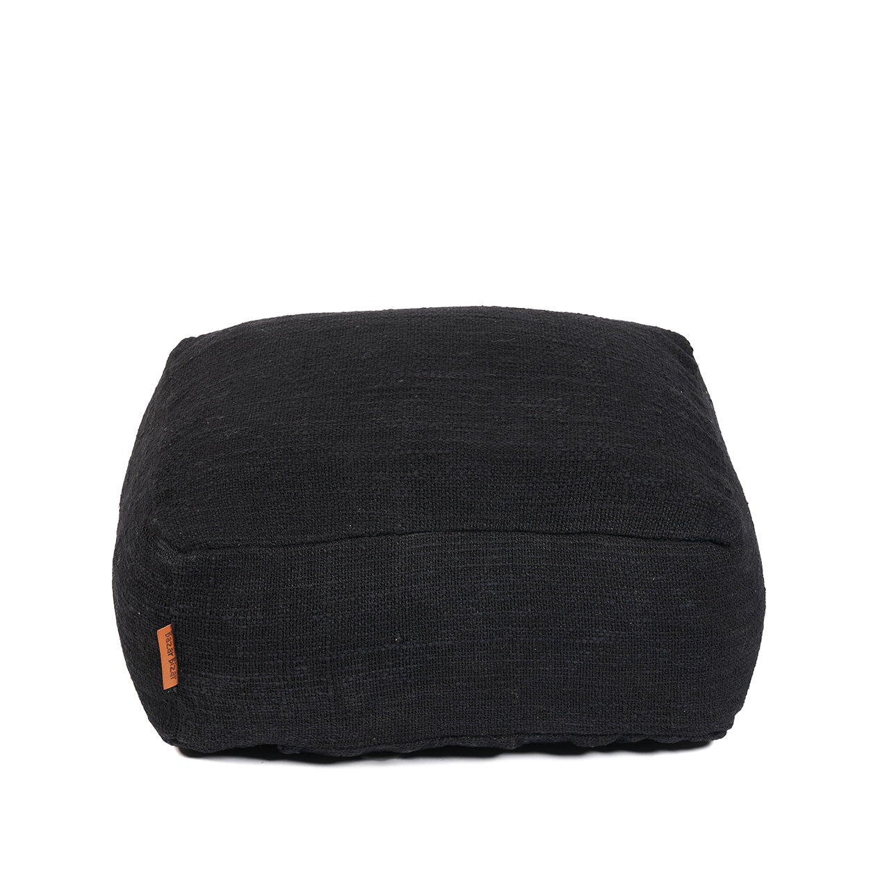 Black pouffe on a white background
