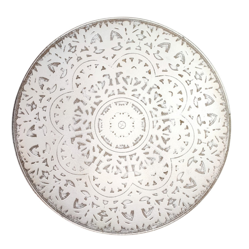 Wooden Mandala Tray White