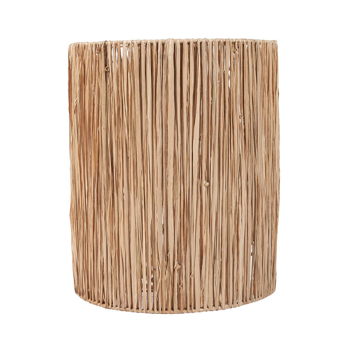 Cylindrical woven wall applique on a white background